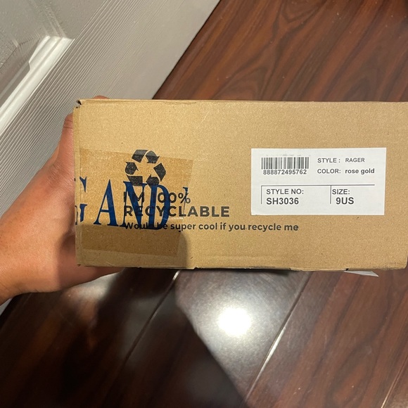 London Rag Rager Rose Gold Peep-Toe High Platform Block Sandals Size 9 - Picture 11 of 12